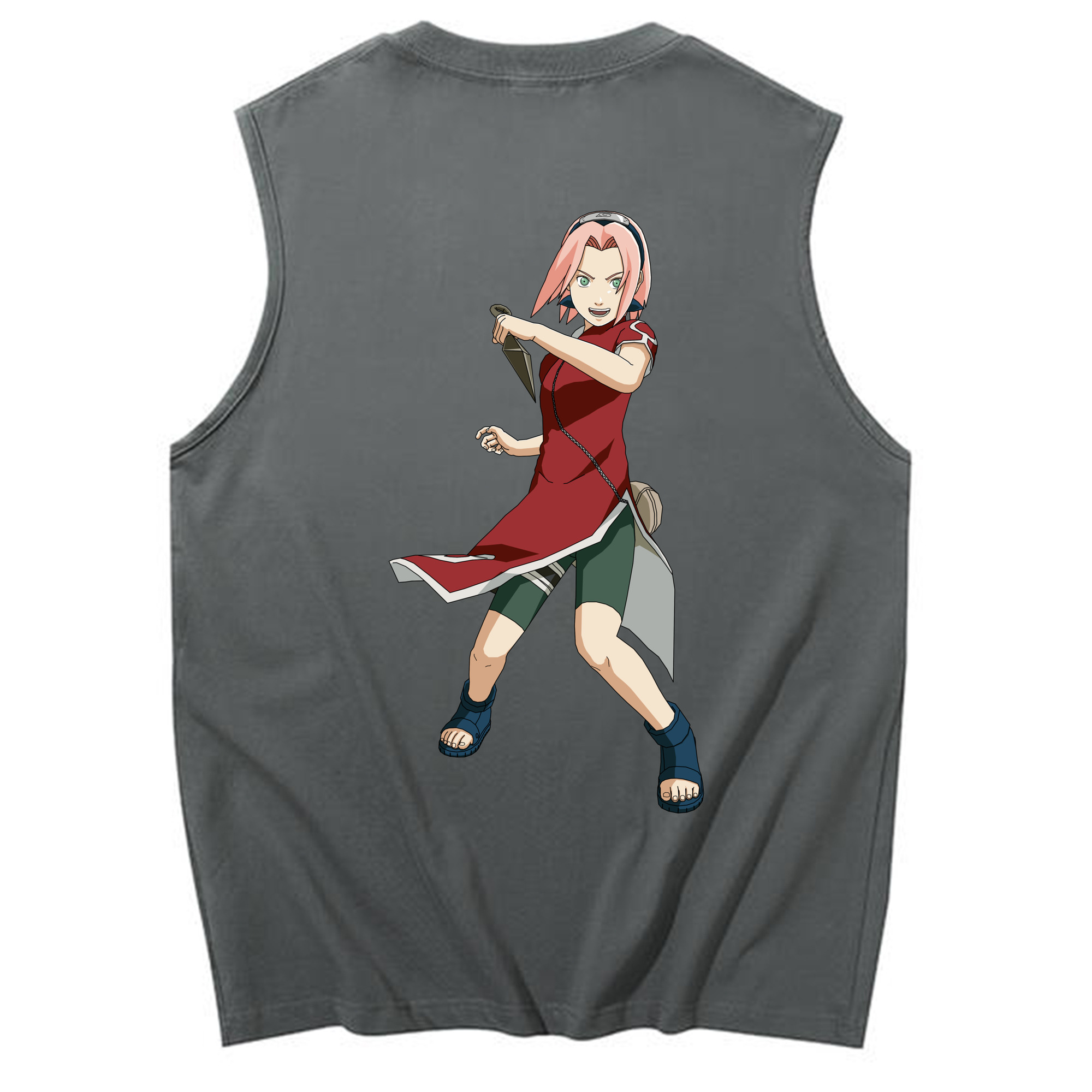（画像用） NARUTO -ナルト- 春野サクラ Haruno Sakura コットン100％タンクトップ（背面プリント）